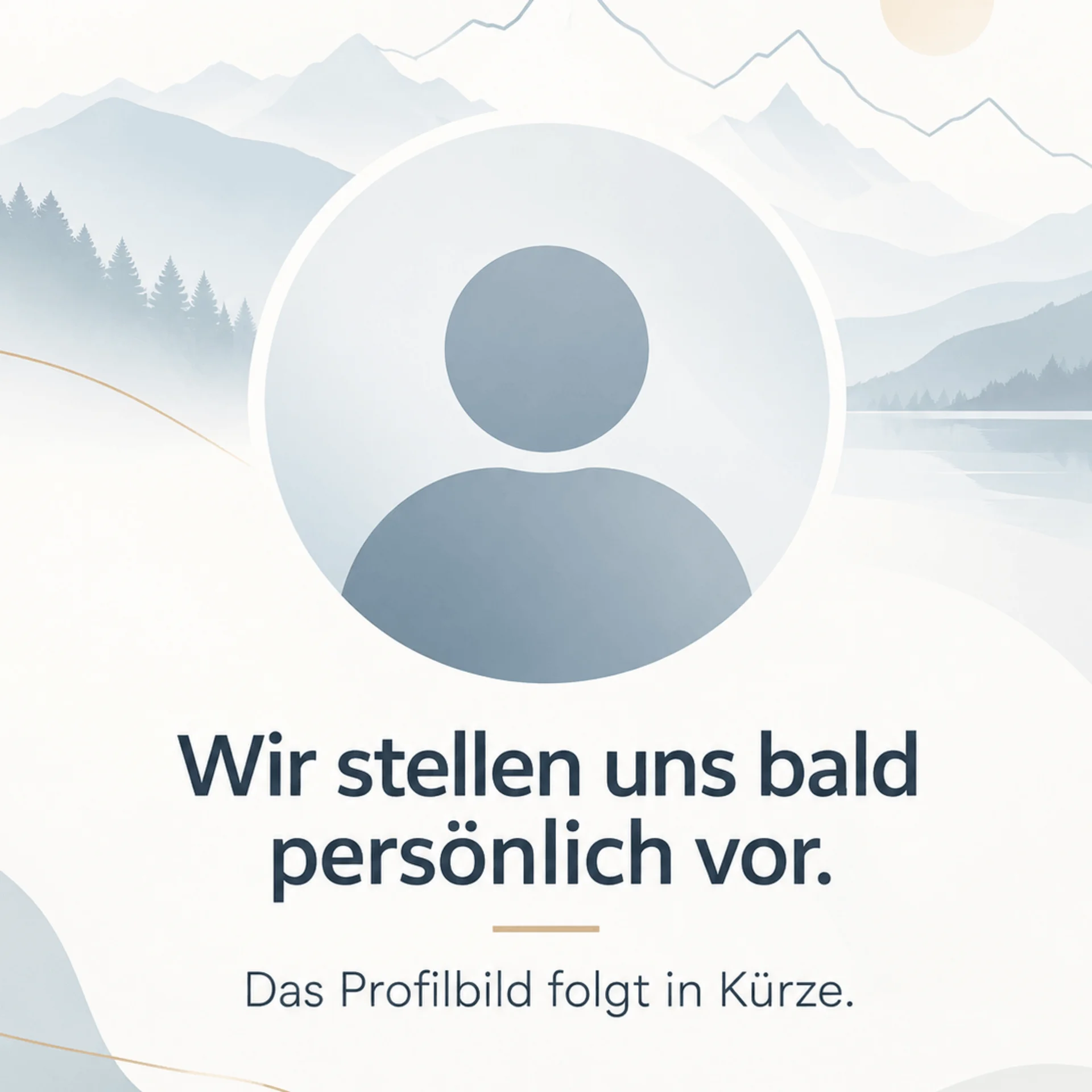 Team © ChatGPT Image Placeholder profile image over a mountain lake with a notice that a profile photo is coming soon