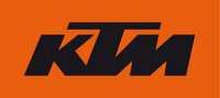 Black KTM logo on orange background